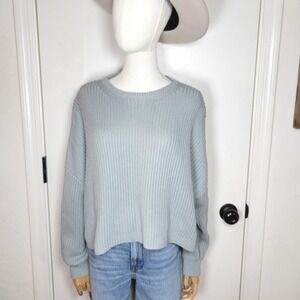 Modern Citizen Cable Knit Cotton Blend Ribbed Sweater Cropper Pullover Size XS/S